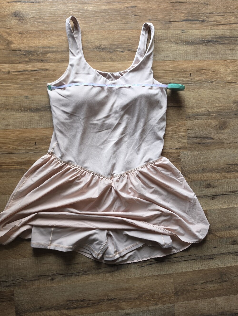 ​✨ OFFLINE by Aerie Light Pink V-Neck Skort Romper Dress Size L w/ Pads EUC ✨ View 3
